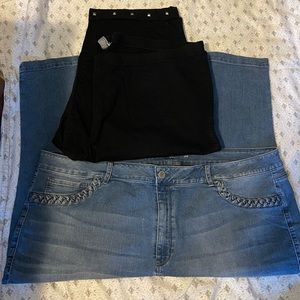 Avenue Denim Capris Size 30 W & Essentials black Capri size 30/32